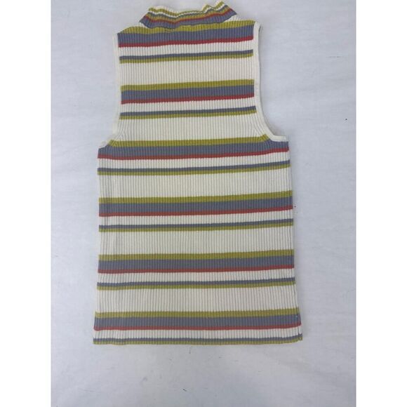 Anthropologie Moth Linen / Rayon Blend Knit Mock Turtleneck Tank Sweater - Small - Picture 2 of 7